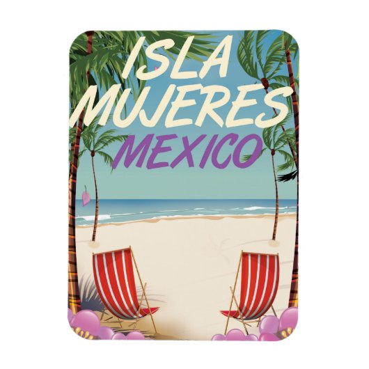 Isla Mujeres Mexico Beach poster Magneet (Verticaal)