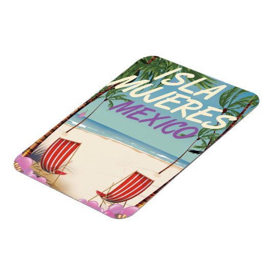 Isla Mujeres Mexico Beach poster Magneet (Linkerzijde)