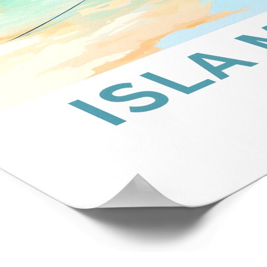 Isla Mujeres Mexico Reisprint Poster (Hoek)