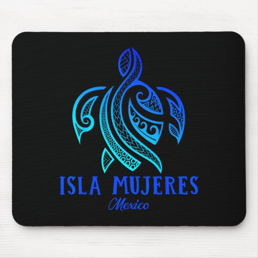 Isla Mujeres Mexico Sea Turtle Tie Dye Hibiscus Va Muismat (Voorkant)