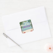 Isla Mujeres Mexico strandposter Vierkante Sticker (Envelop)