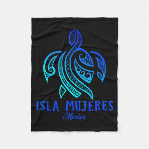 Isla Mujeres Mexico Zeeschildpad Tie Dye Hibiscus  Fleece Deken
