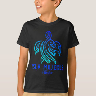 Isla Mujeres Mexico Zeeschildpad Tie Dye Hibiscus  T-shirt