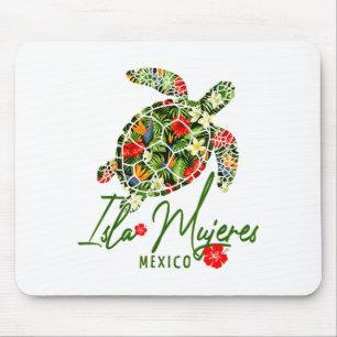 Isla Mujeres Mexico Zeeschildpad Tropische Hibiscu Muismat