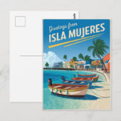 Isla Mujeres vintage van Mexico Briefkaart (Voorkant / Achterkant)