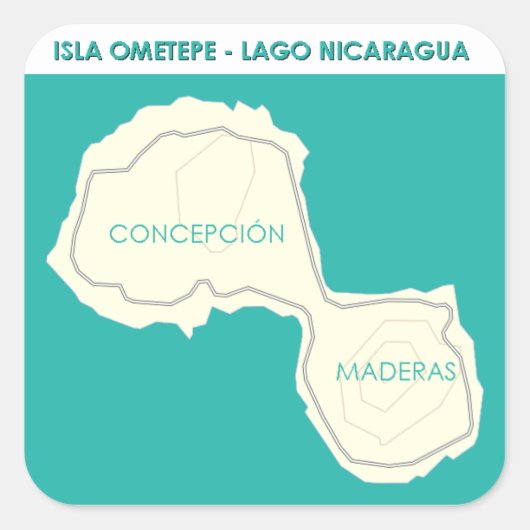 Isla Ometepe Vierkante Sticker (Voorkant)