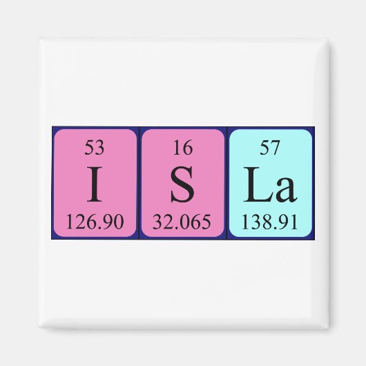 Isla periodieke table name magnet (Voorkant)