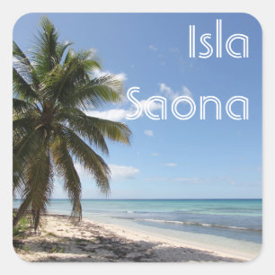 Isla Saona Caribbean Paradise Beach Vierkante Sticker