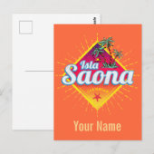 Isla Saona Caribische Dominicaanse Republiek Retro Briefkaart (Voorkant / Achterkant)