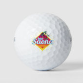 Isla Saona Caribische Dominicaanse Republiek Retro Golfballen (Voorkant)