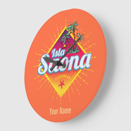 Isla Saona Caribische Dominicaanse Republiek Retro Grote Klok (Hoek)