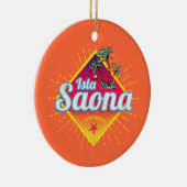 Isla Saona Caribische Dominicaanse Republiek Retro Keramisch Ornament (Rechts)