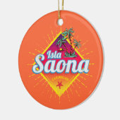 Isla Saona Caribische Dominicaanse Republiek Retro Keramisch Ornament (Links)