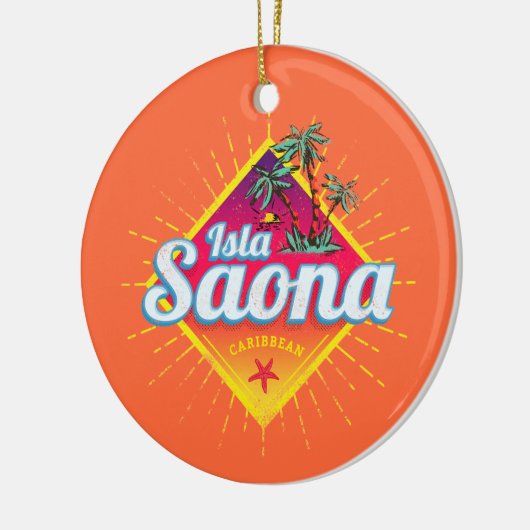 Isla Saona Caribische Dominicaanse Republiek Retro Keramisch Ornament (Links)