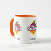 Isla Saona Caribische Dominicaanse Republiek Retro Mok (Voorkant links)