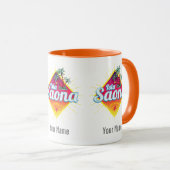 Isla Saona Caribische Dominicaanse Republiek Retro Mok (Voorkant rechts)