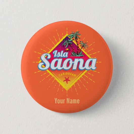 Isla Saona Caribische Dominicaanse Republiek Retro Ronde Button 5,7 Cm (Voorkant)