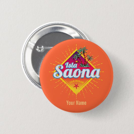 Isla Saona Caribische Dominicaanse Republiek Retro Ronde Button 5,7 Cm (Voorkant /achterkant)