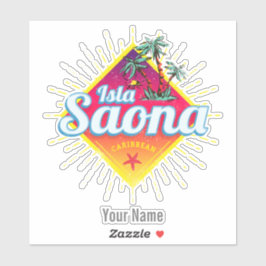 Isla Saona Caribische Dominicaanse Republiek Retro Sticker