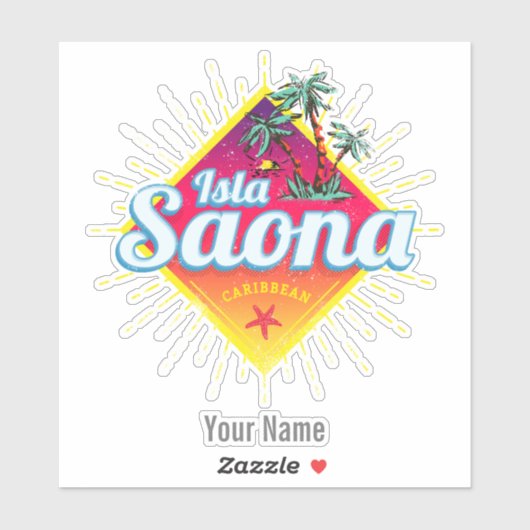 Isla Saona Caribische Dominicaanse Republiek Retro Sticker (Vel)