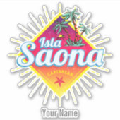 Isla Saona Caribische Dominicaanse Republiek Retro Sticker (Voorkant)