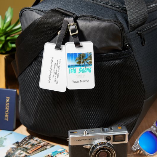 Isla Saona Dominicaanse Republiek Strand  Design Bagagelabel (Voorkant /achterkant)