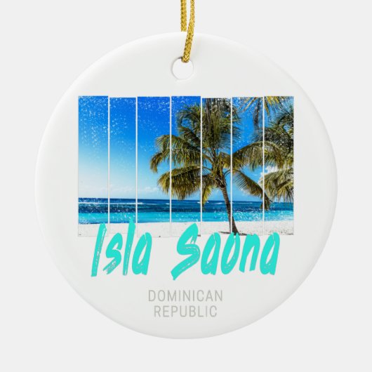 Isla Saona Dominicaanse Republiek Strand  Design Keramisch Ornament (Voorkant)