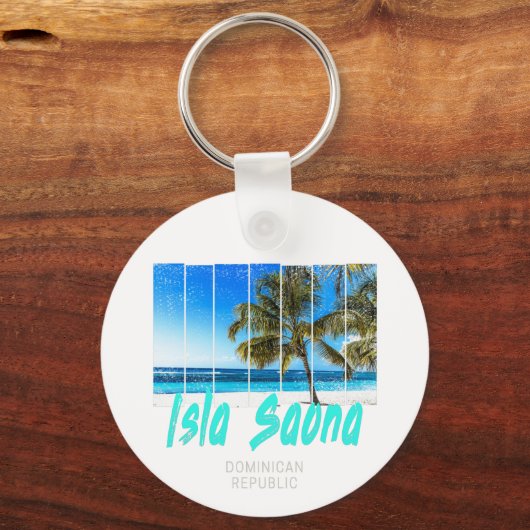 Isla Saona Dominicaanse Republiek Strand Design Sleutelhanger (Voorkant)
