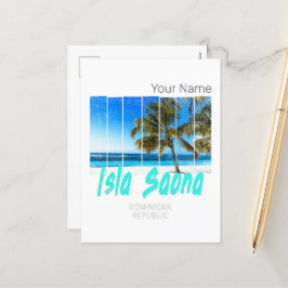 Isla Saona Dominicaanse Republiek Strand Vintage O Feestdagenkaart