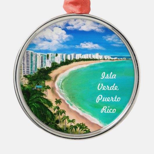 Isla Verde, Puerto Rico Metalen Ornament (Voorkant)