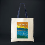 Isla Vista California Travel Art Vintage Tote Bag<br><div class="desc">Isla Vista in een vectorkunststijl. Isla Vista, Californië, is een levendige gemeenschap aan het strand gelegen langs de schilderachtige kustlijn van Santa Barbara County.</div>