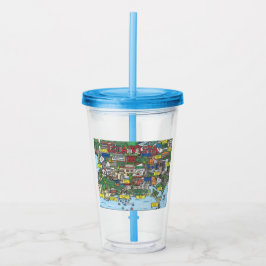 Isla Vista Map Acrylische Tumbler Acryl Drinkbeker