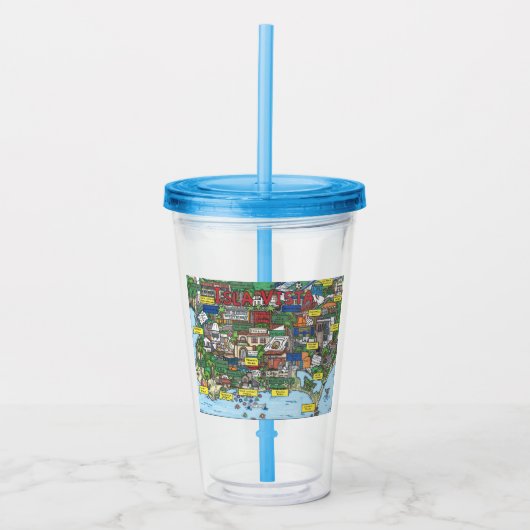 Isla Vista Map Acrylische Tumbler Acryl Drinkbeker (Voorkant)