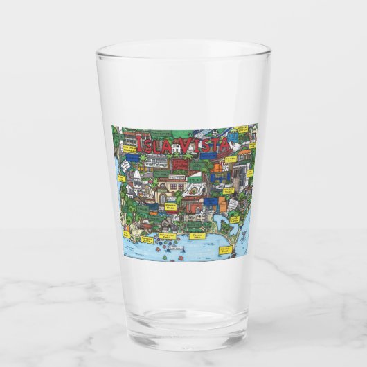 Isla Vista Map Glass Tumbler (Voorkant)