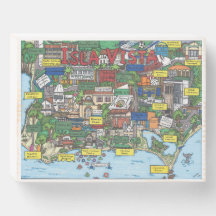 Isla Vista Map Houten Box Sign