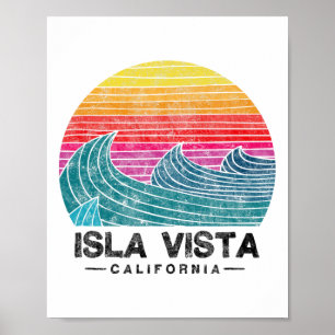 Isla Vista Surfen Golven Strand Retro Californië Z Poster