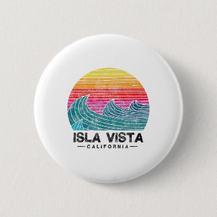 Isla Vista Surfen Golven Strand Retro Californië Z Ronde Button 5,7 Cm