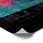 Isla Vista Surfing Waves Beach Retro California Su Poster (Hoek)