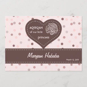 Islam Aqiqah Baby kondigt polka dots meisje aan Kaart