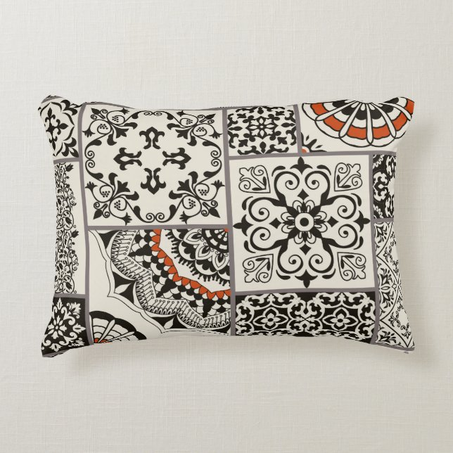 Islam Arabisch Majolica Tegels Patchwork Accent Kussen (Voorkant)