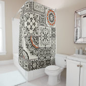 Islam Arabisch Majolica Tegels Patchwork Douchegordijn (In situ)