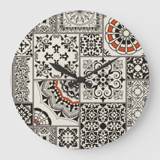 Islam Arabisch Majolica Tegels Patchwork Grote Klok (Voorkant)
