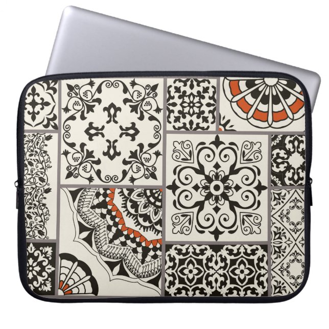 Islam Arabisch Majolica Tegels Patchwork Laptop Sleeve (Voorkant)
