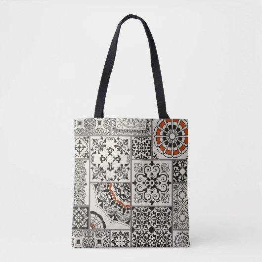 Islam Arabisch Majolica Tegels Patchwork Tote Bag (Voorkant)
