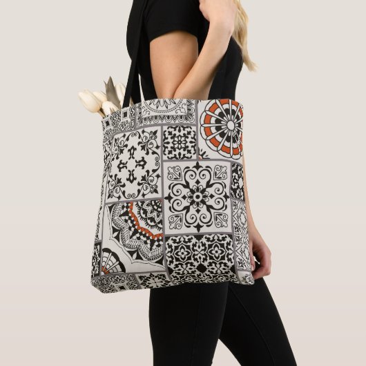 Islam Arabisch Majolica Tegels Patchwork Tote Bag (Dichtbij)