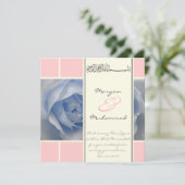 Islam blue roos bruiloft verloving moslim uitnodig kaart (Staand voorkant)