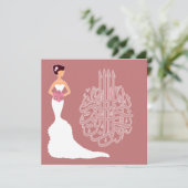 Islam bruiloft bachelorette huwelijk witte bruid kaart (Staand voorkant)