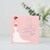 Islam bruiloft bachelorette huwelijk witte bruid kaart (Staand voorkant)