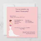 Islam bruiloft bachelorette huwelijk witte bruid kaart (Achterkant)