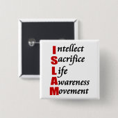 ISLAM-Button Vierkante Button 5,1 Cm (Voorkant /achterkant)